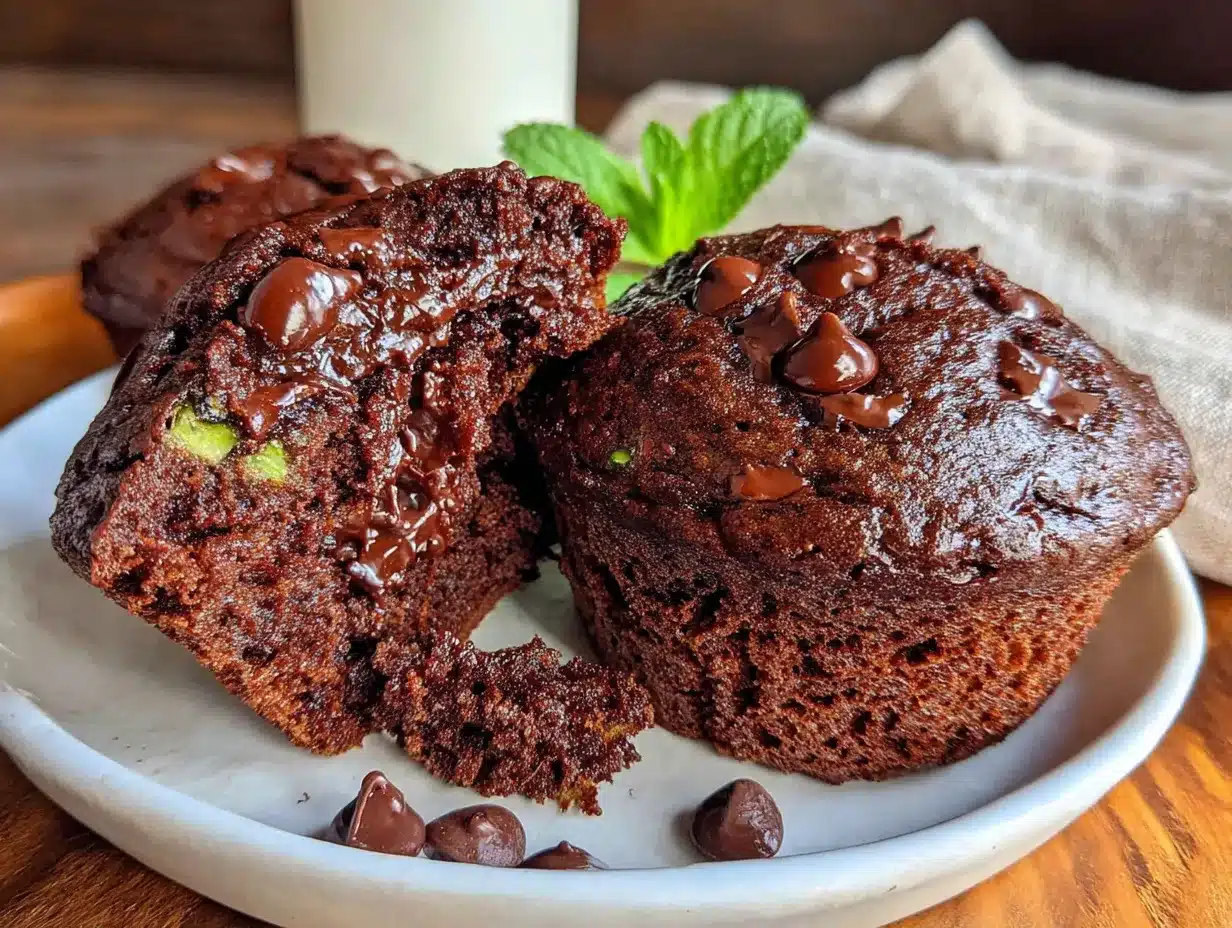 double chocolate zucchini muffins preparation steps