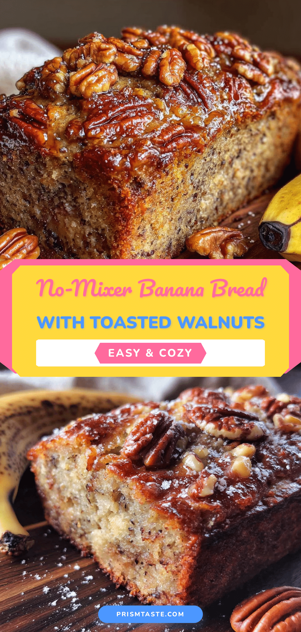 easy banana bread with toasted walnuts recipe