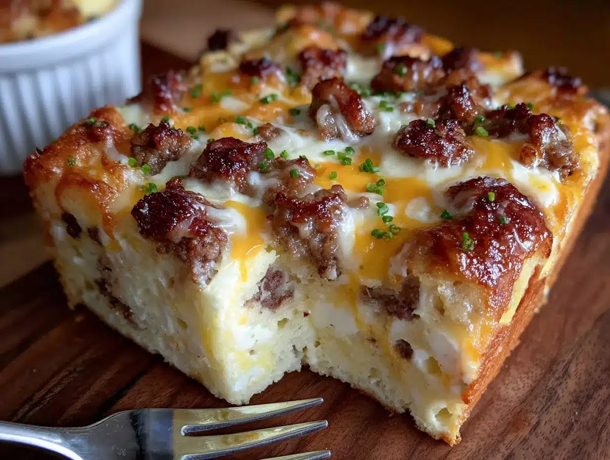 easy cheesy sausage breakfast casserole preparation steps