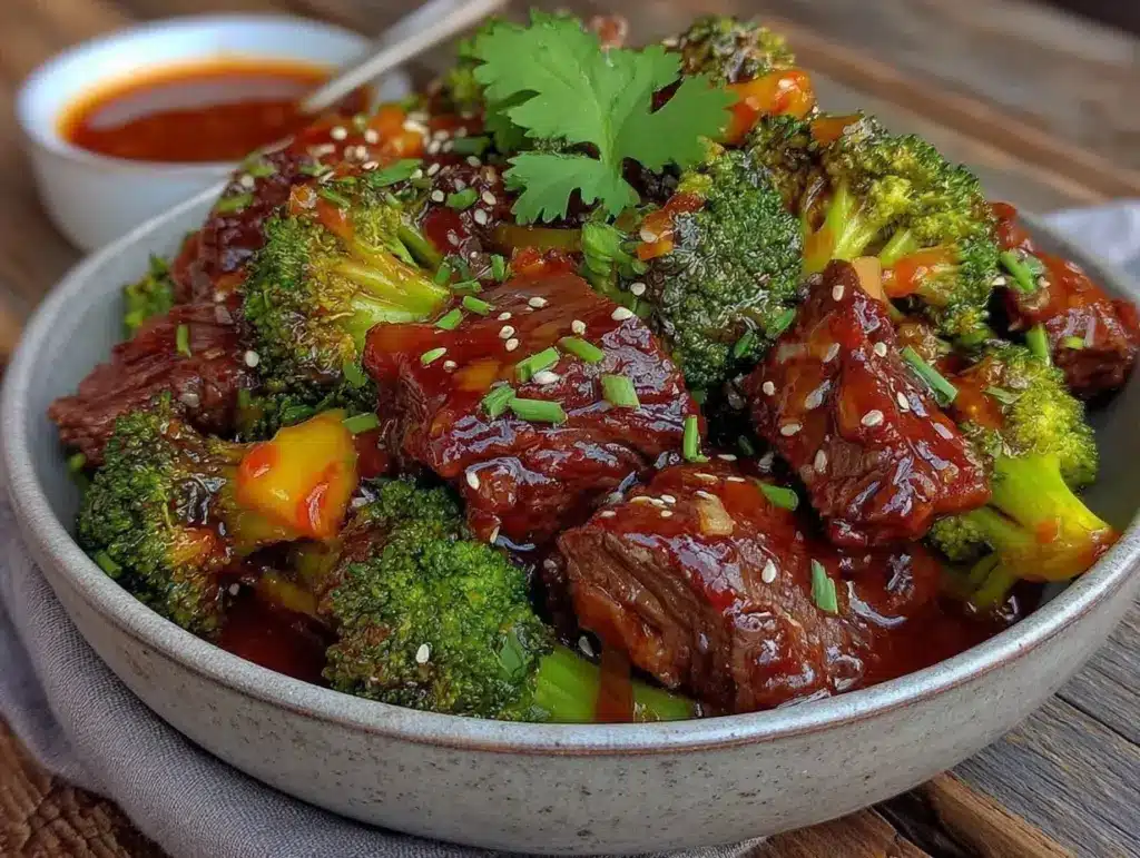 easy crockpot beef and broccoli - featured image
