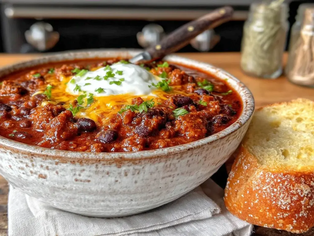 Easy Crockpot Turkey Chili with Black Beans - featured image