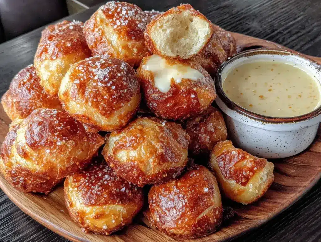 easy homemade bavarian pretzel bites with beer cheese dip - featured image