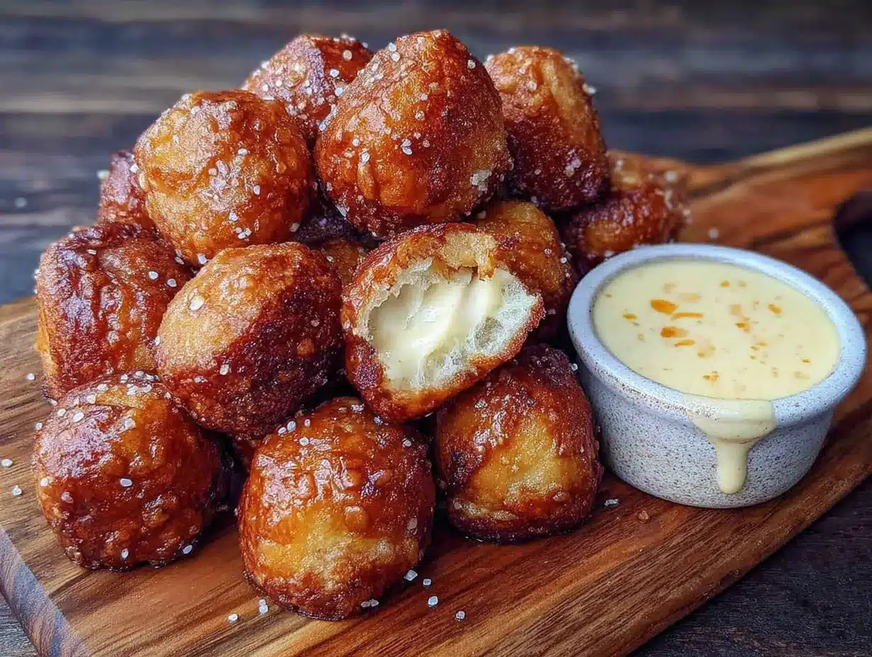 easy homemade bavarian pretzel bites with beer cheese dip preparation steps