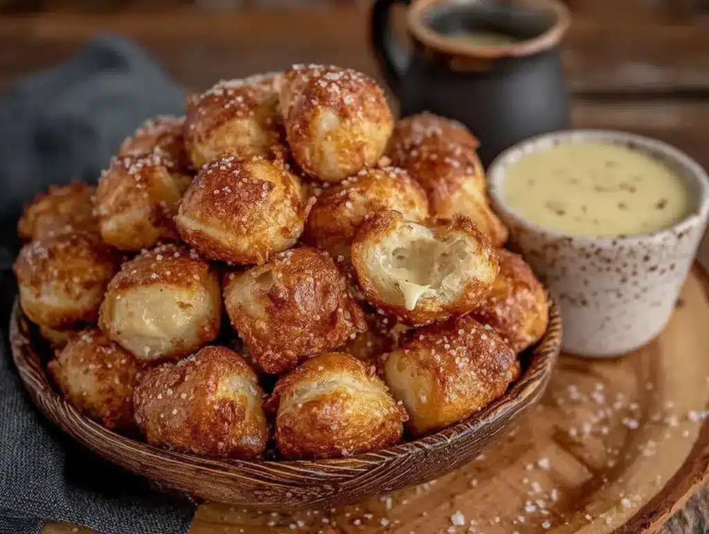 easy homemade pretzel bites with beer cheese dip - featured image