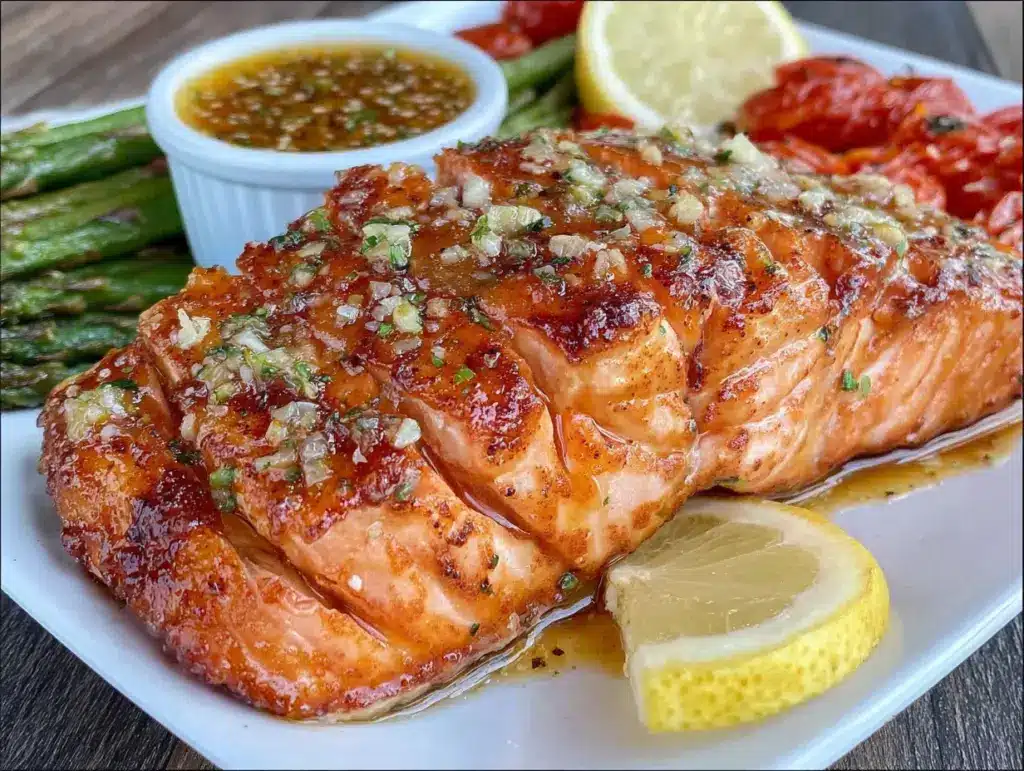 easy lemon butter baked salmon - featured image