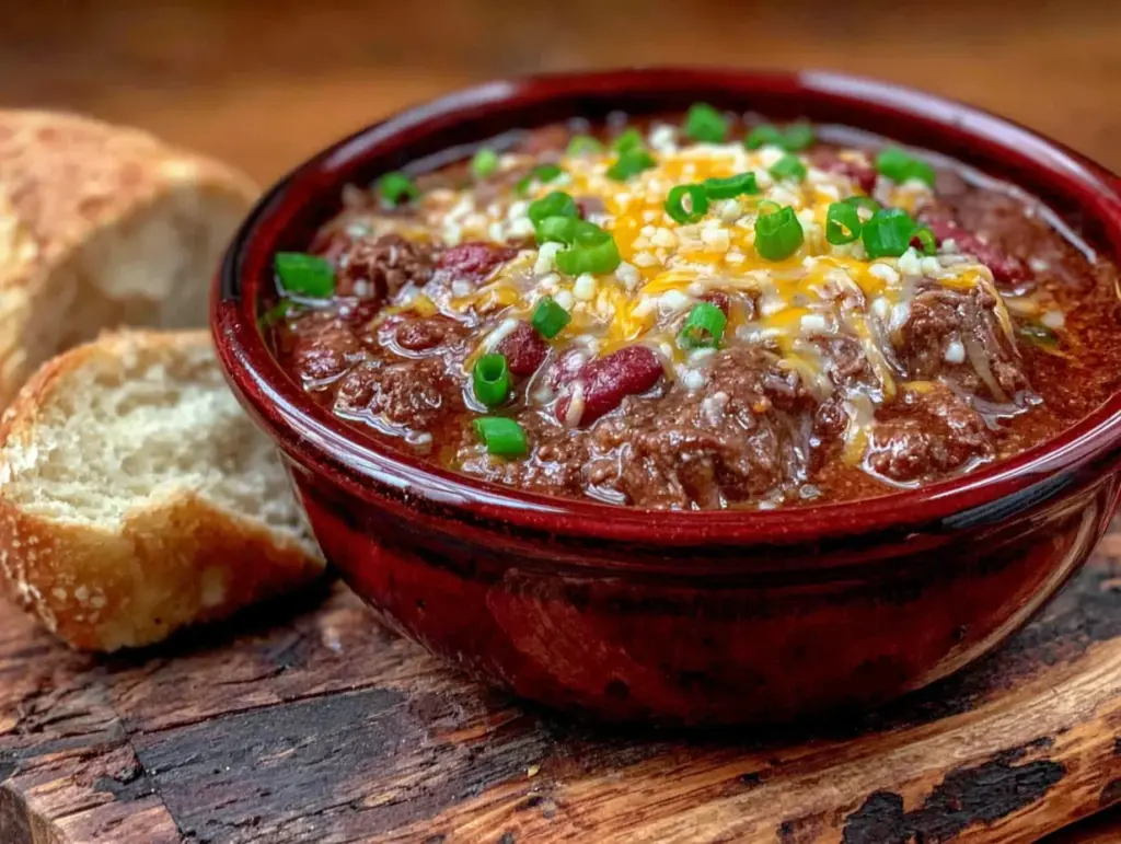 easy slow cooker football chili - featured image