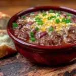easy slow cooker football chili - featured image