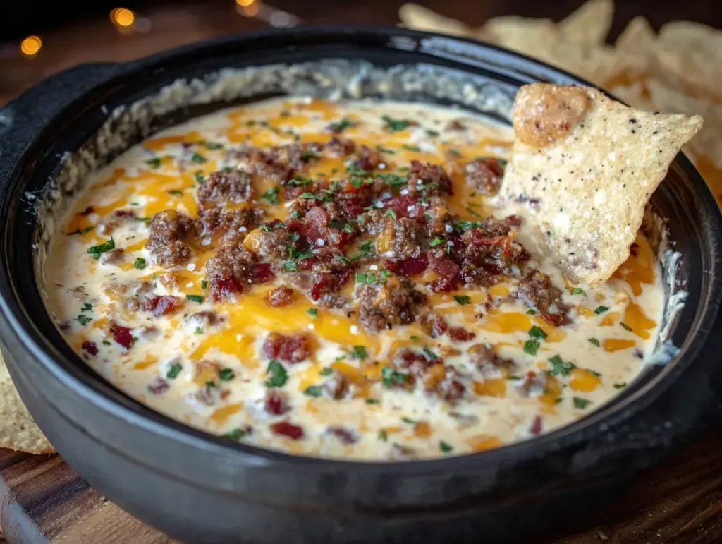 easy slow cooker queso dip - featured image