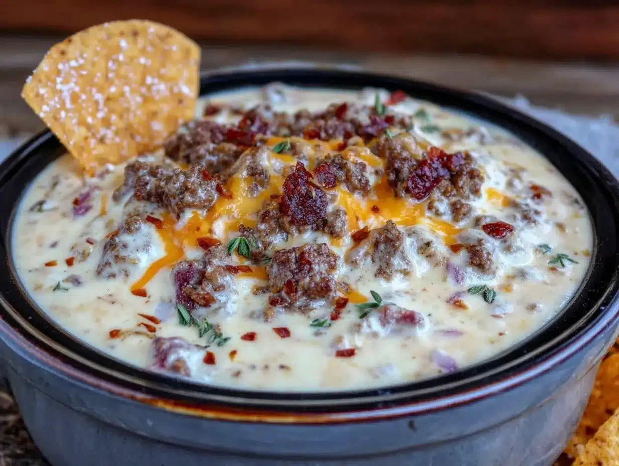 easy slow cooker queso dip preparation steps