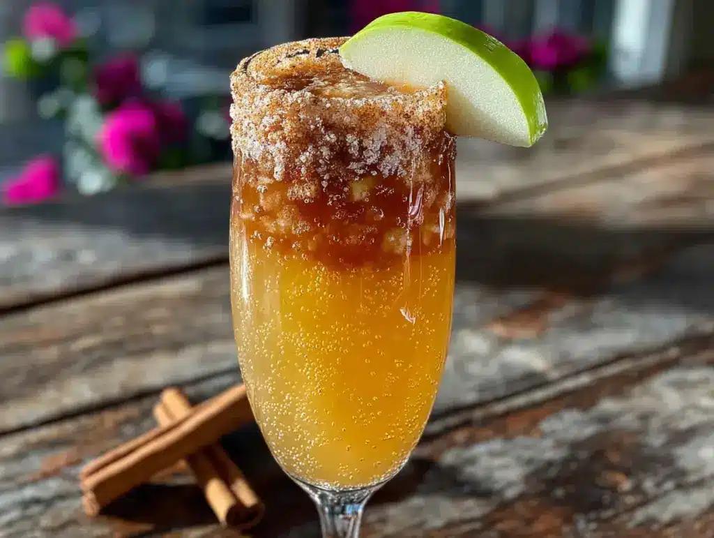 Easy Sparkling Apple Cider Mimosa Mocktail - featured image