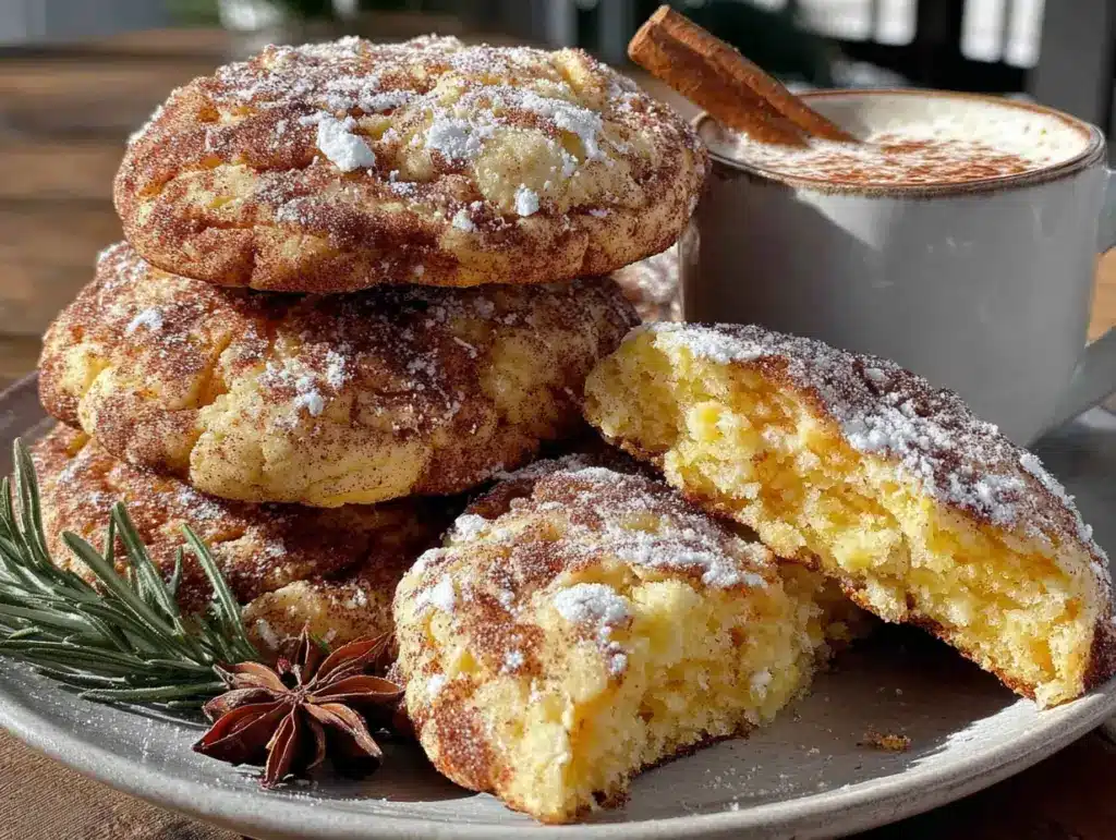 egg nog snickerdoodle cookies - featured image