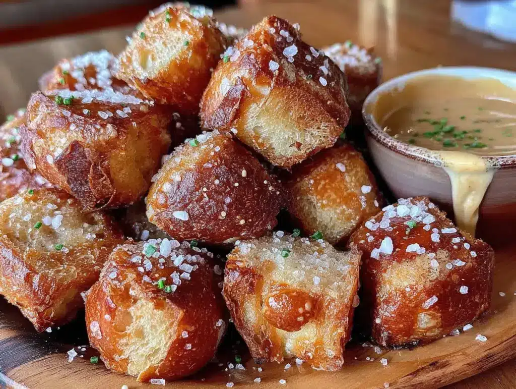 German Pretzel Bites with Beer Cheese Dip - featured image
