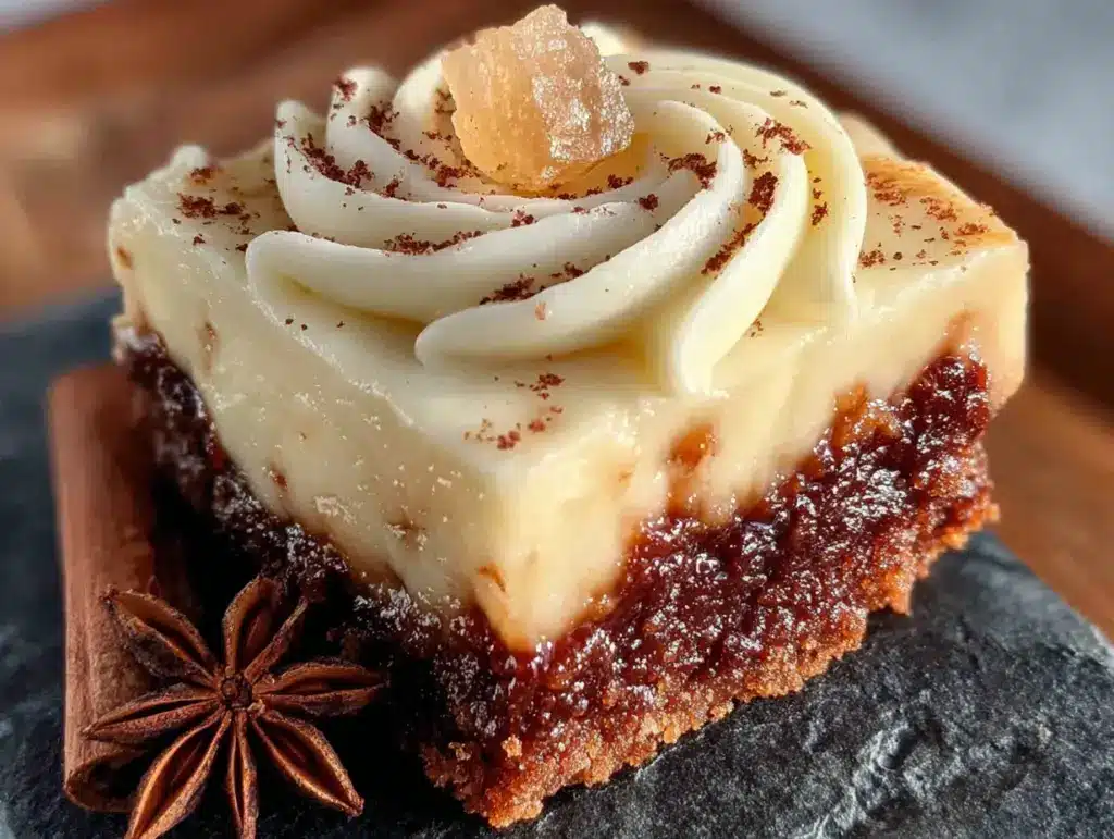 gingerbread cheesecake bars - featured image