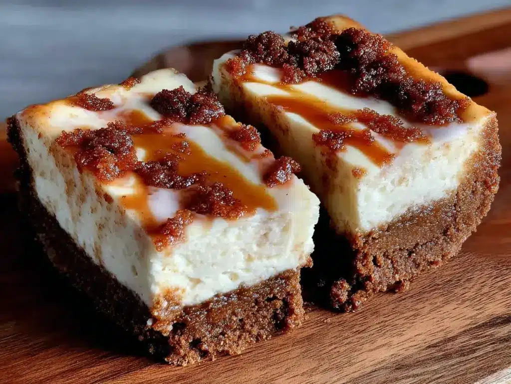 gingerbread cheesecake bars - featured image