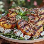 grilled peach burrata salad - featured image