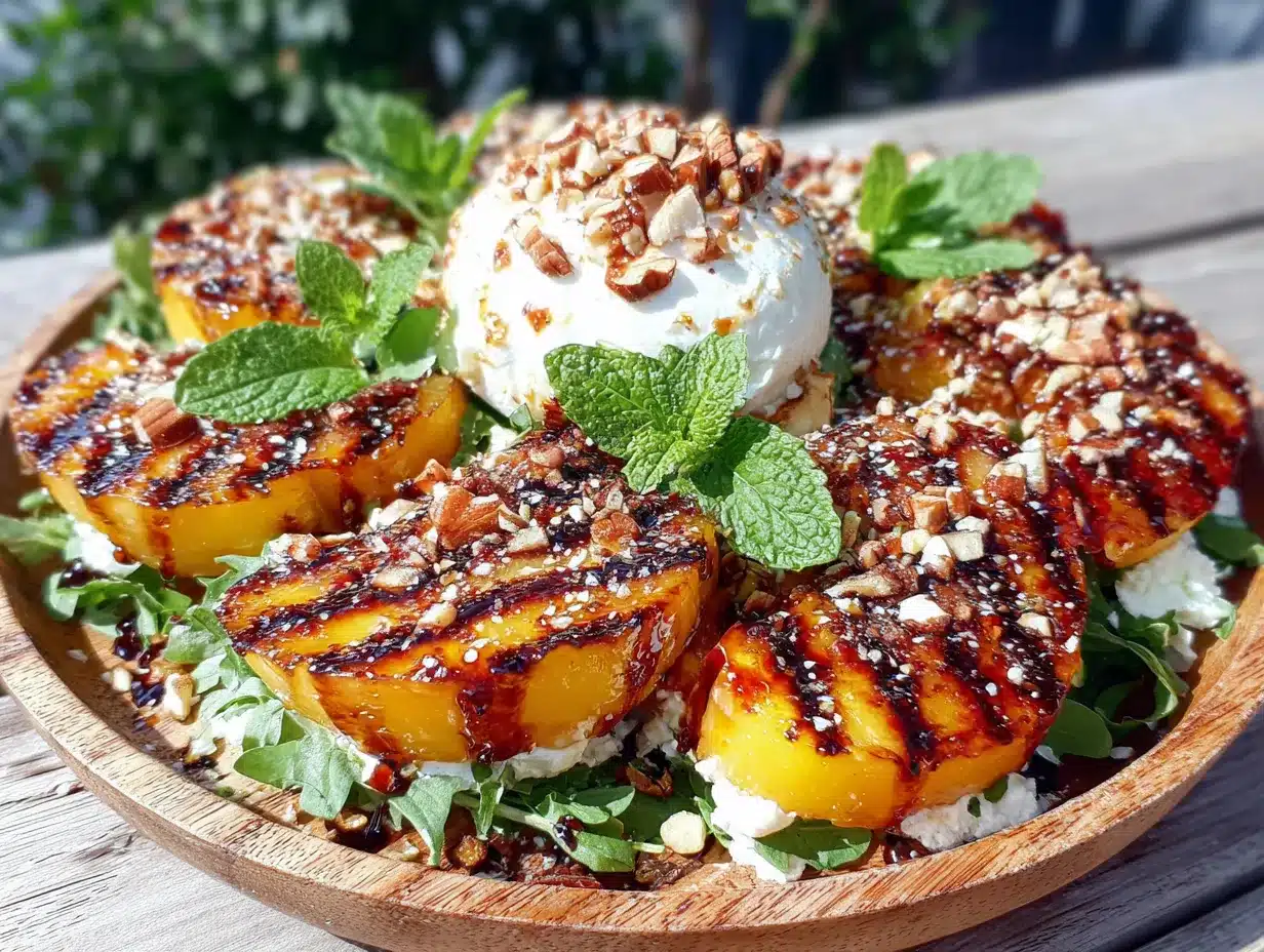 grilled peach burrata salad preparation steps
