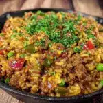 ground beef and rice skillet - featured image