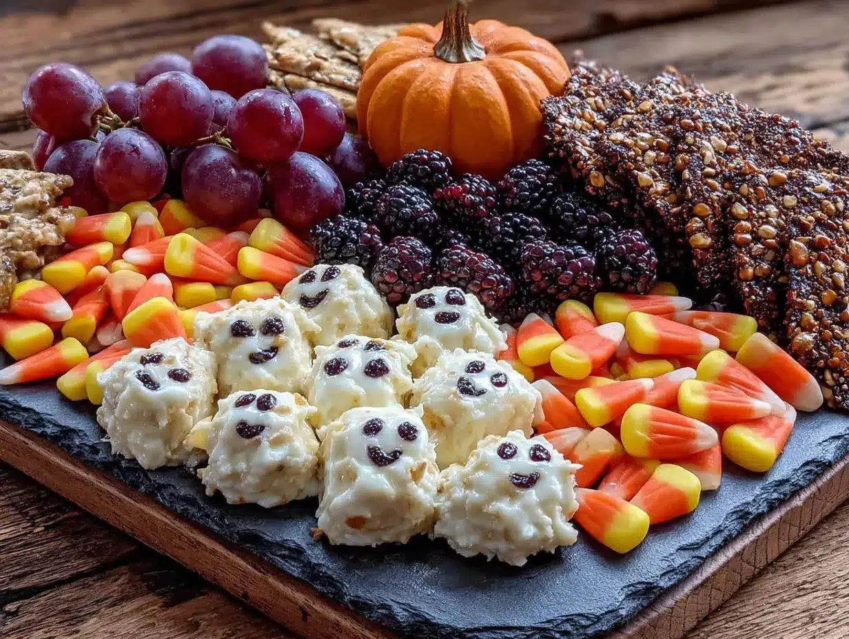 Halloween charcuterie board preparation steps