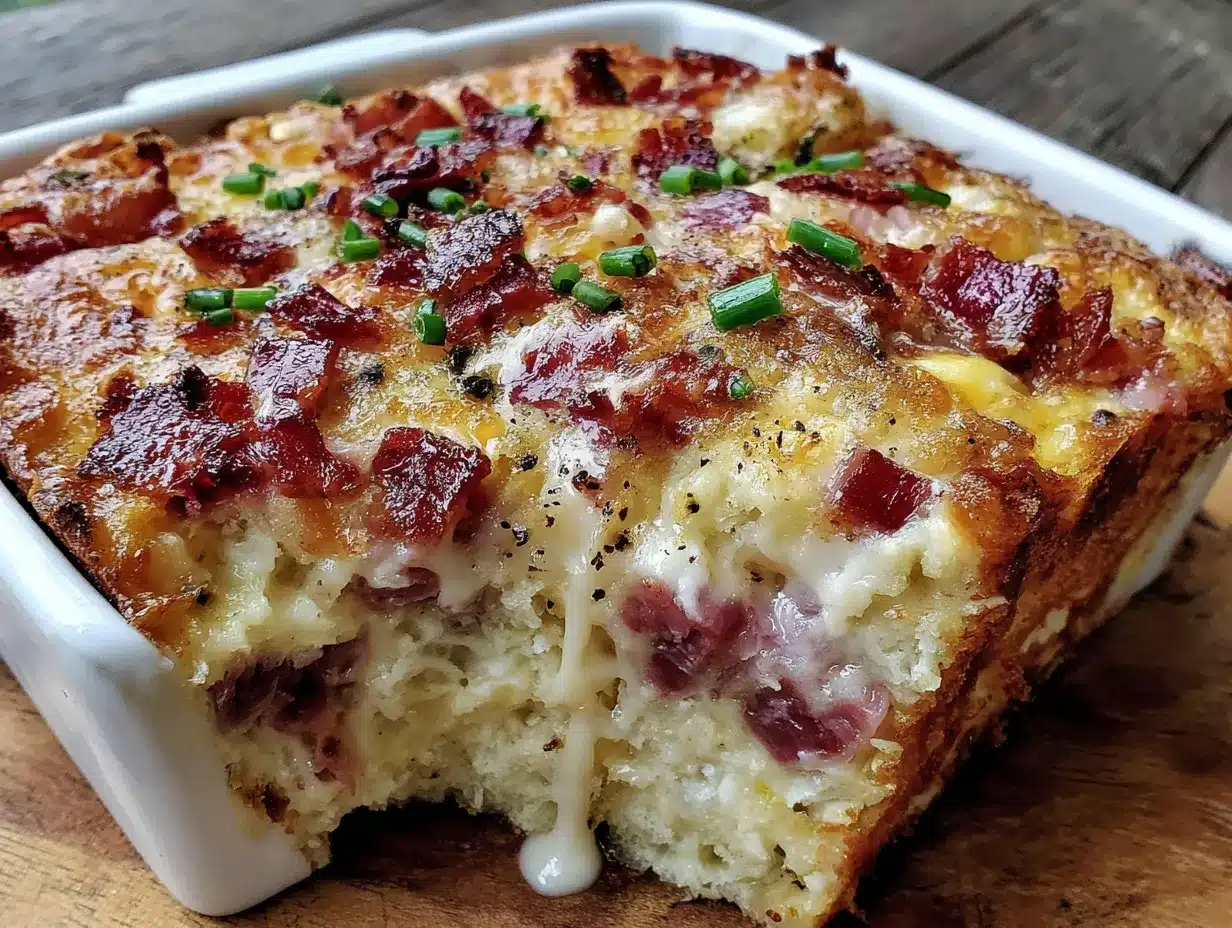 ham and egg breakfast casserole preparation steps