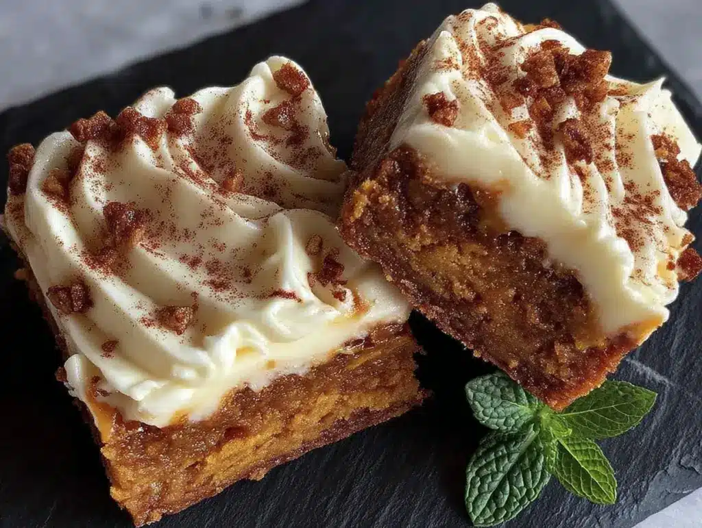 healthy pumpkin dessert bars with Greek yogurt - featured image