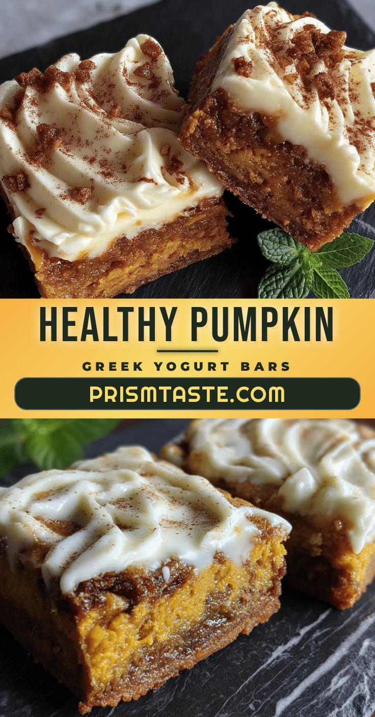 healthy pumpkin dessert bars with Greek yogurt recipe