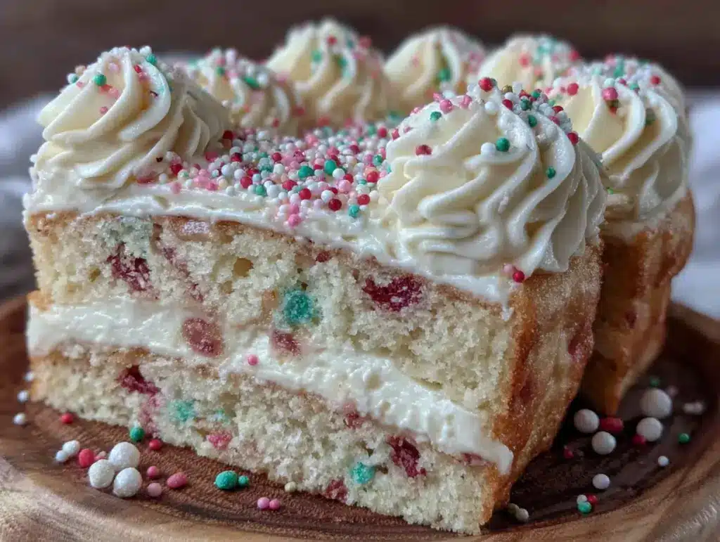 homemade birthday confetti cake - featured image
