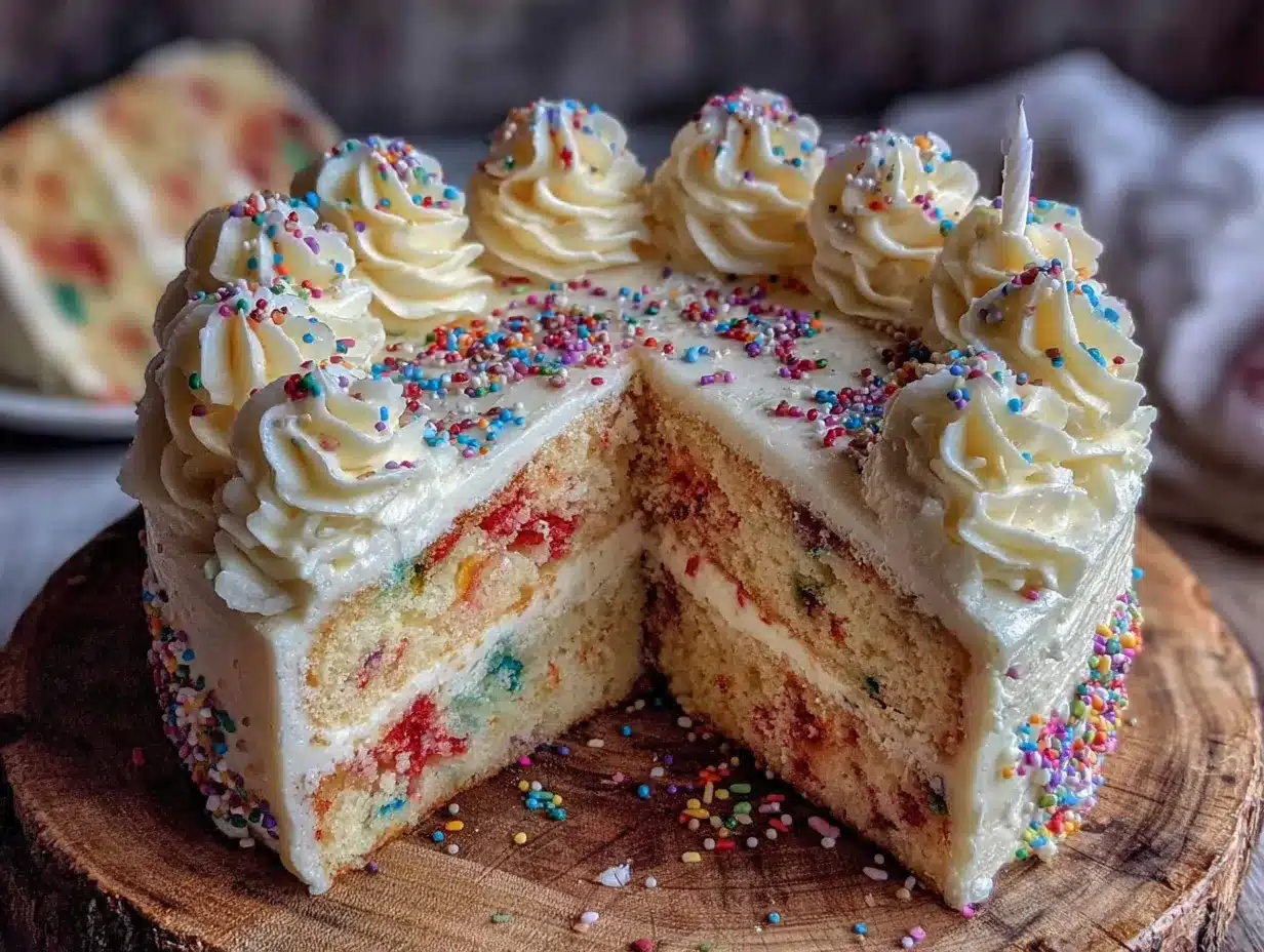 homemade birthday confetti cake preparation steps