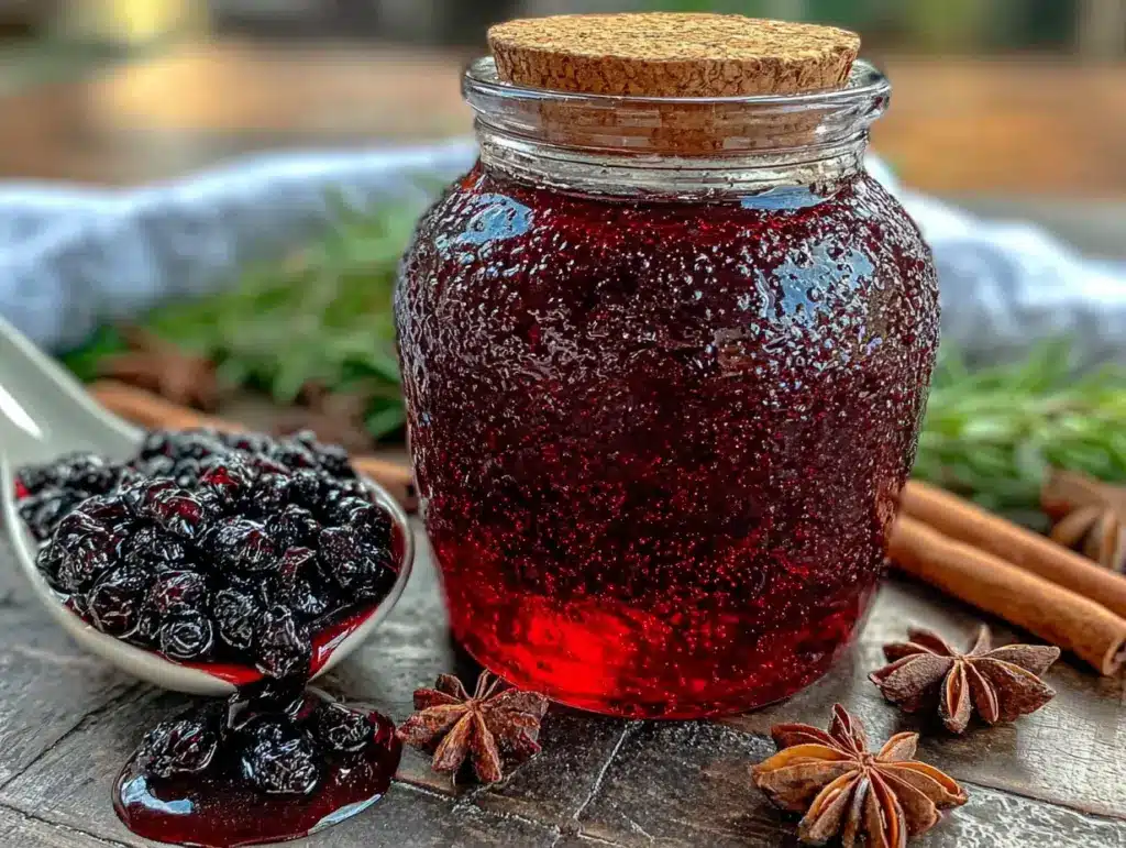 homemade elderberry syrup for immune support - featured image