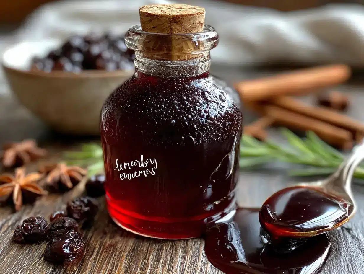 homemade elderberry syrup for immune support preparation steps