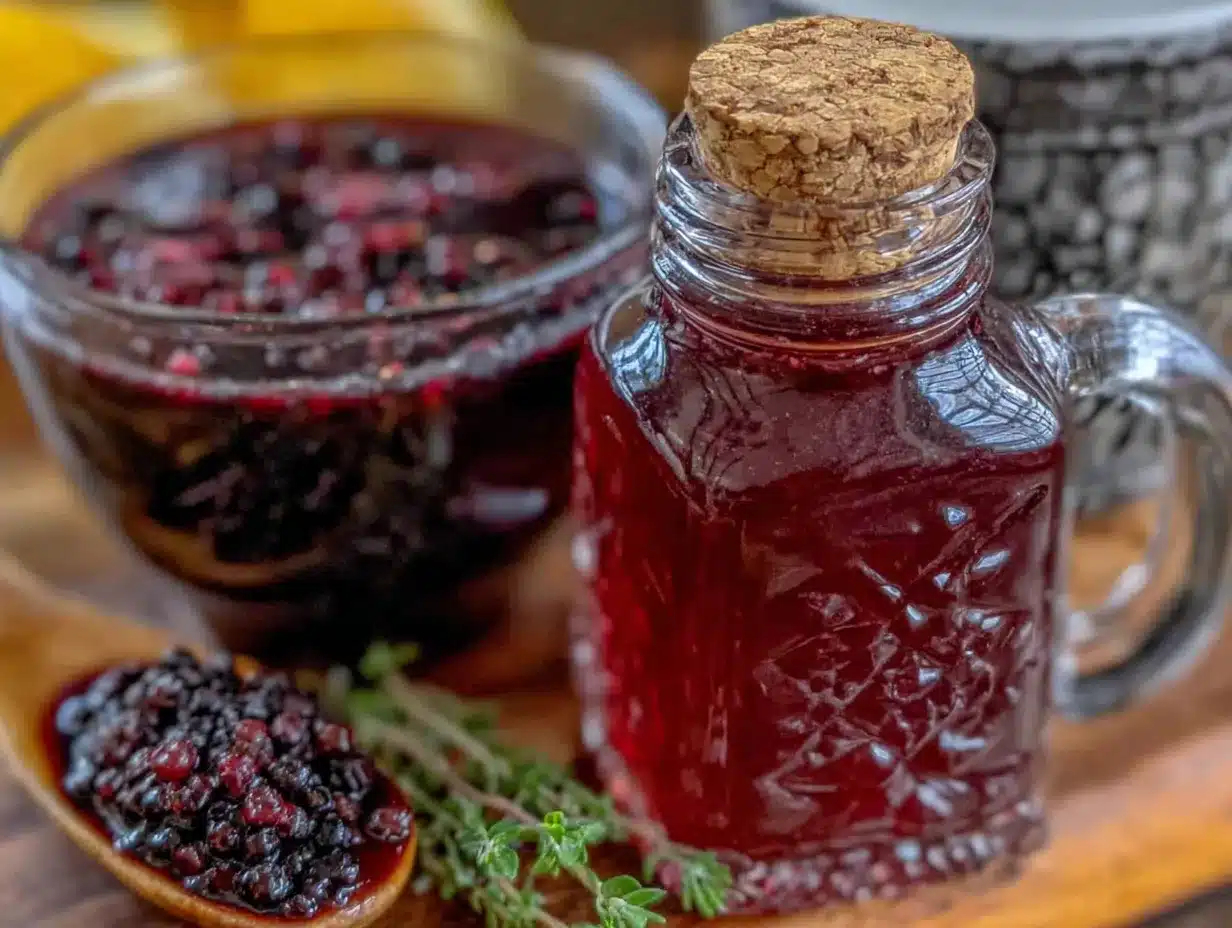 Homemade Elderberry Syrup preparation steps