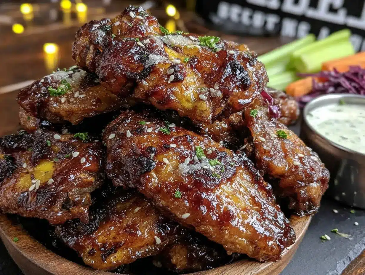 honey garlic glazed chicken wings preparation steps