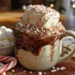 hot cocoa bar with peppermint marshmallows - featured image