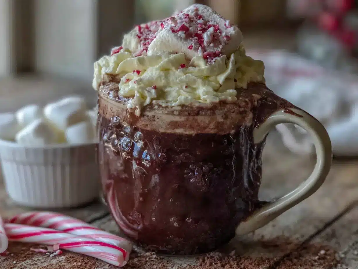 hot cocoa bar with peppermint marshmallows preparation steps