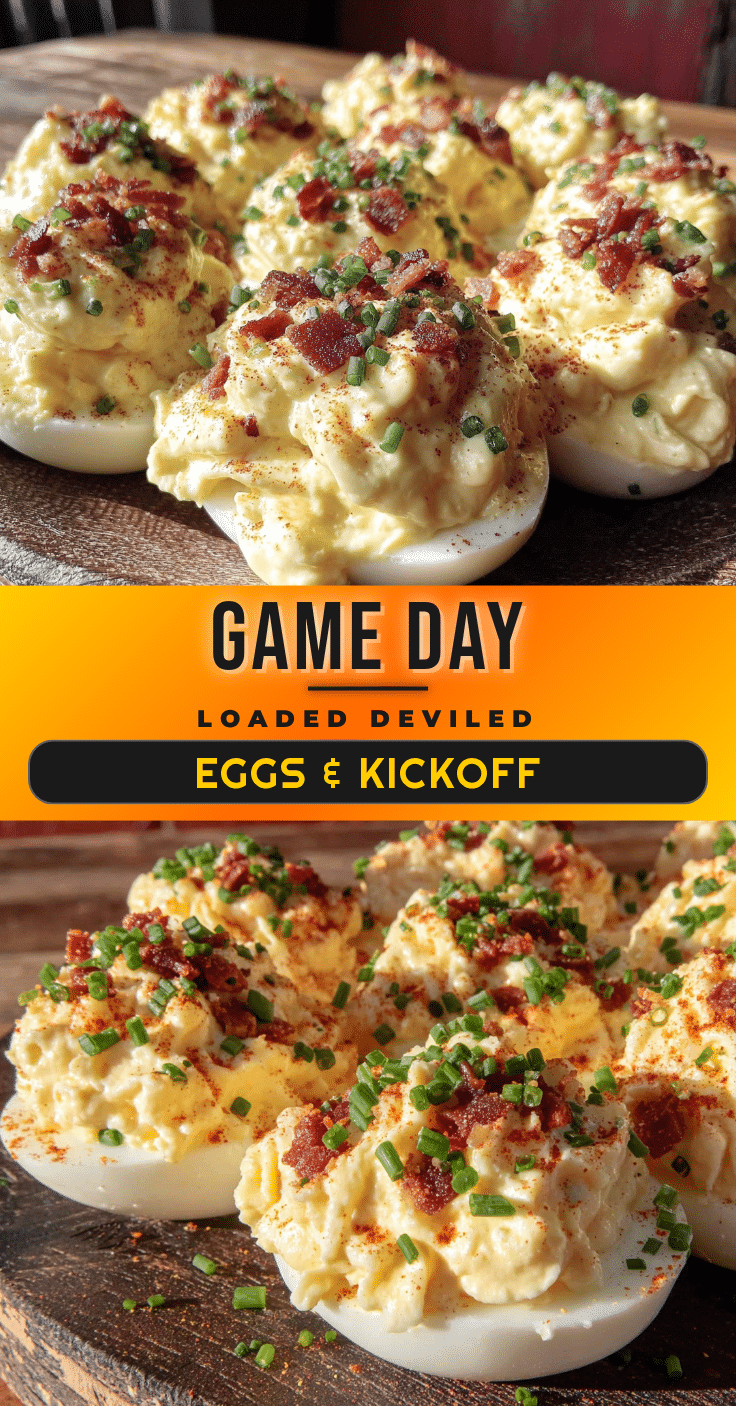 loaded football deviled eggs recipe