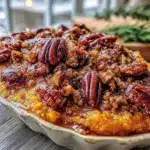 make-ahead sweet potato casserole with pecan streusel - featured image