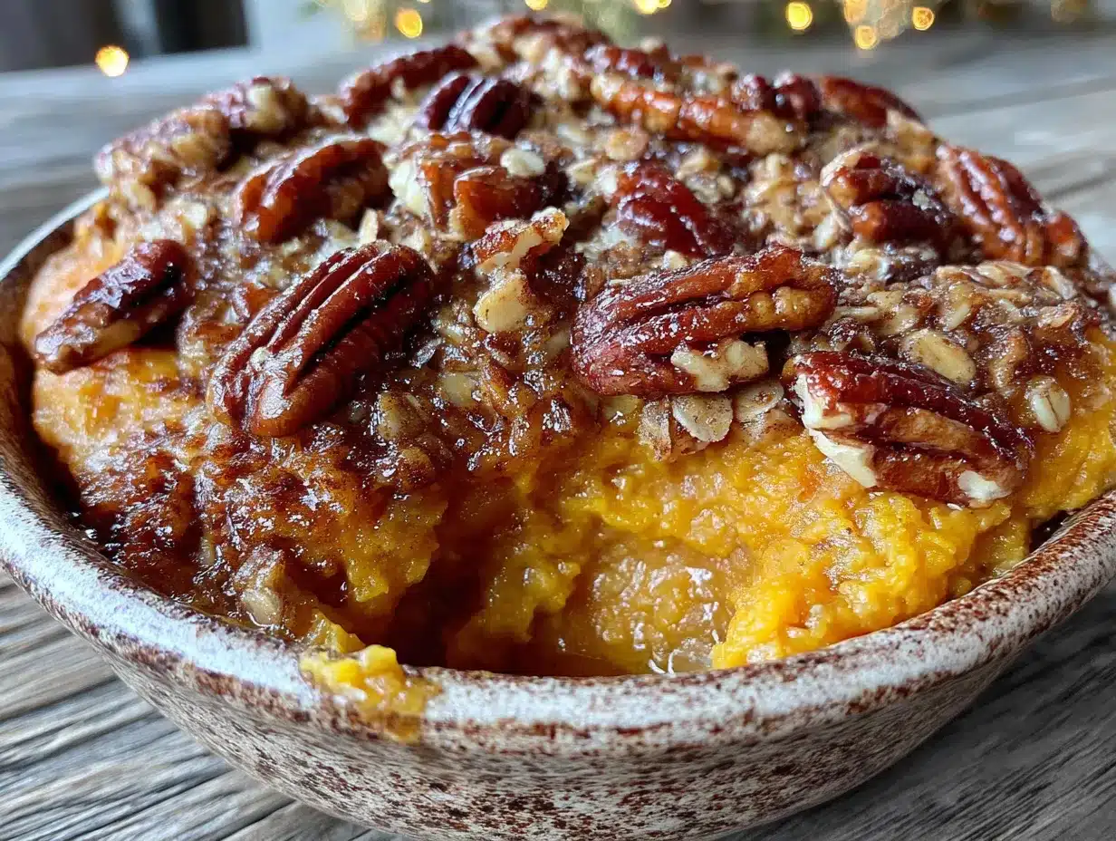make-ahead sweet potato casserole with pecan streusel preparation steps