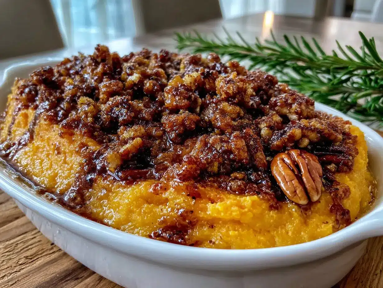 make-ahead sweet potato casserole with pecan streusel preparation steps