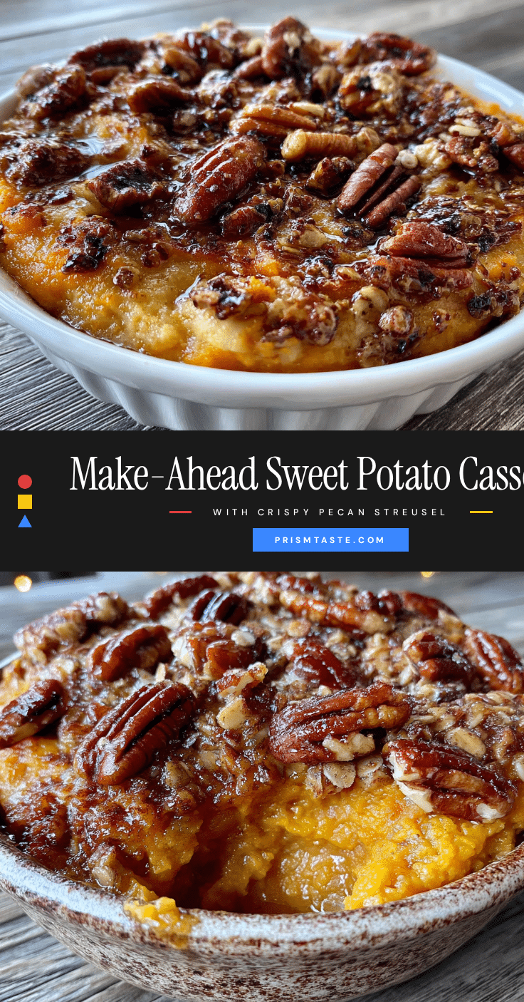 make-ahead sweet potato casserole with pecan streusel recipe