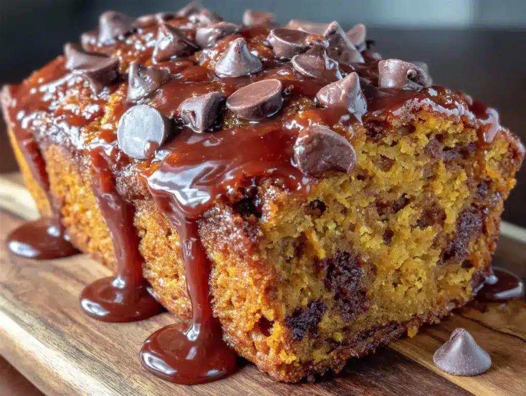 maple pumpkin chocolate chip bread - featured image