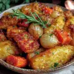maple roasted root vegetable medley - featured image