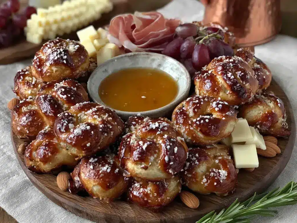 mini football charcuterie board with pretzels - featured image