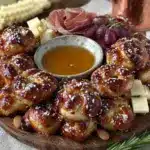 mini football charcuterie board with pretzels - featured image