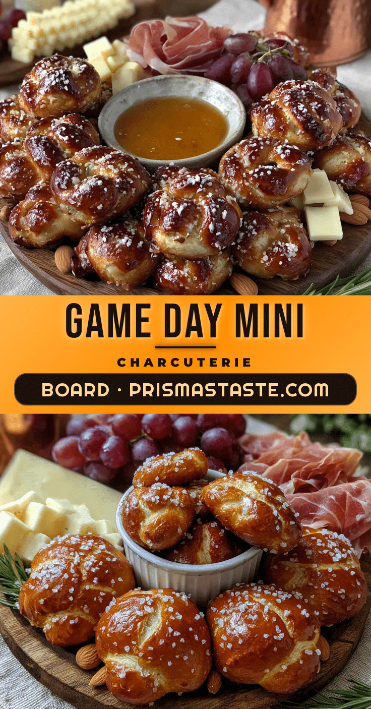 mini football charcuterie board with pretzels recipe