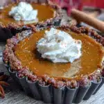 mini pumpkin pies with gingersnap crust - featured image