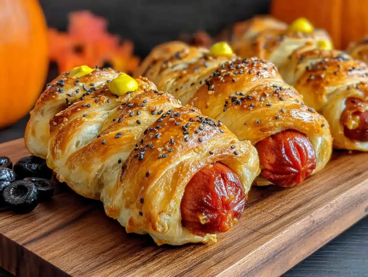 mummy hot dogs preparation steps