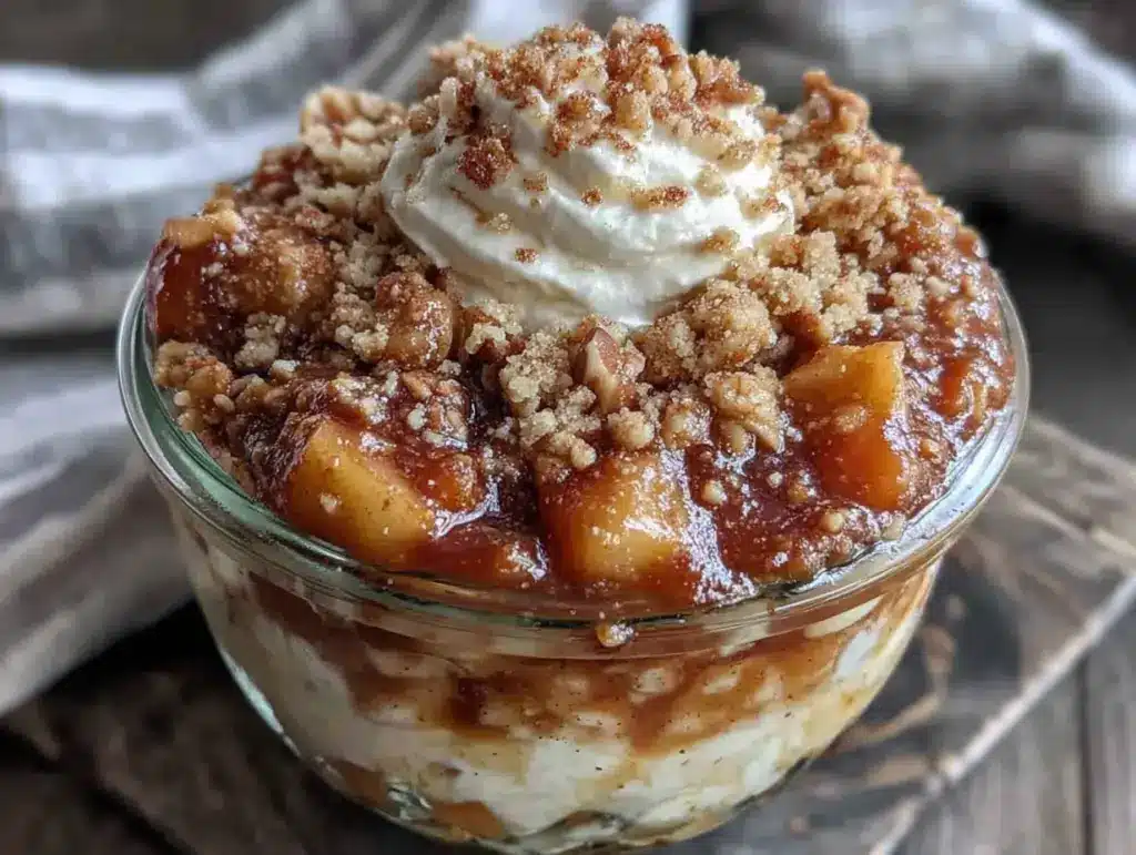 no-bake apple crisp parfaits - featured image
