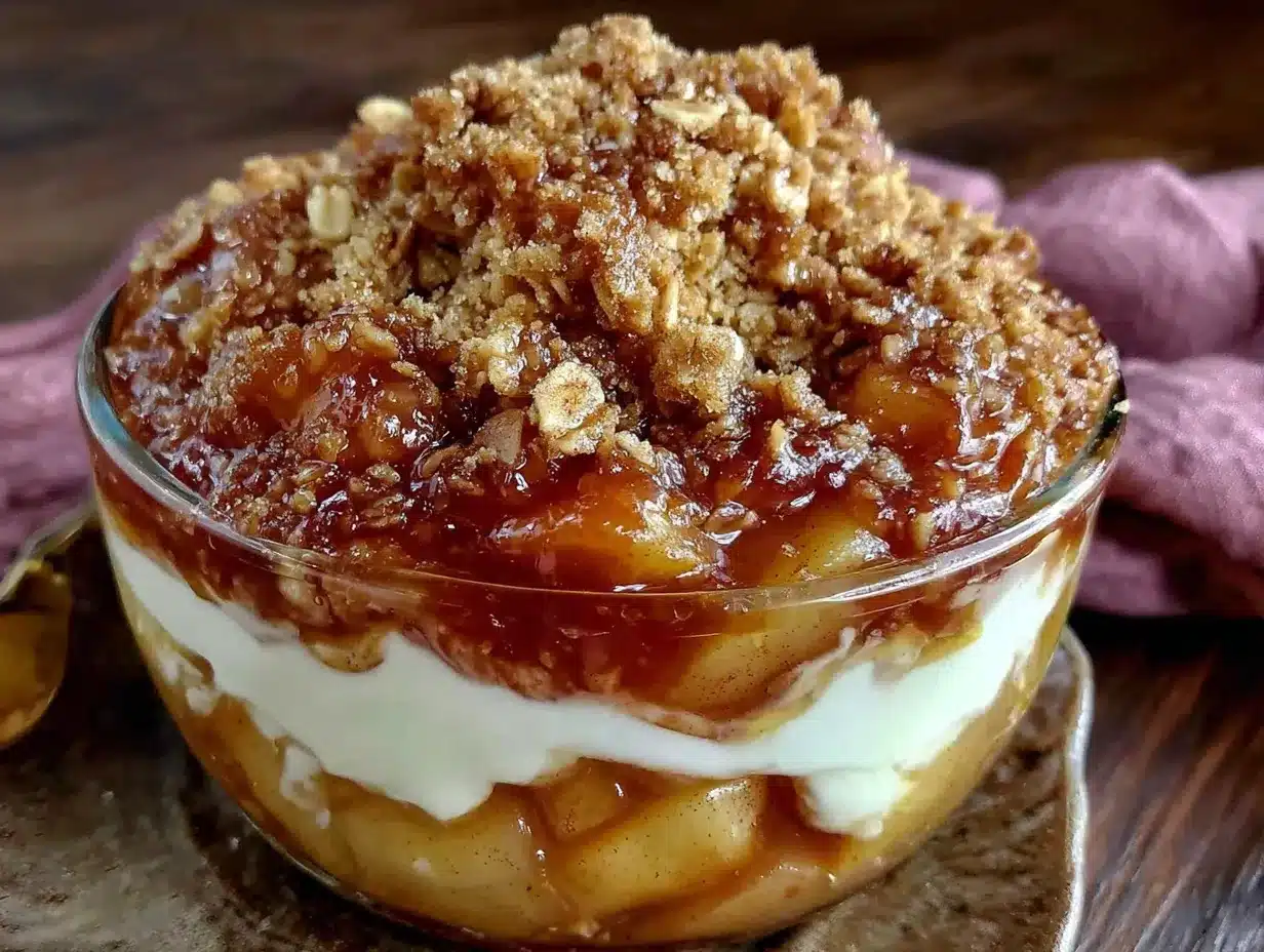 no-bake apple crisp parfaits preparation steps