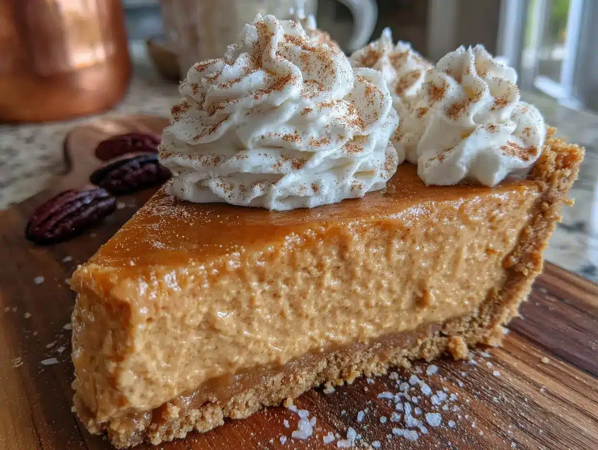 no-bake pumpkin pie with gingersnap crust preparation steps