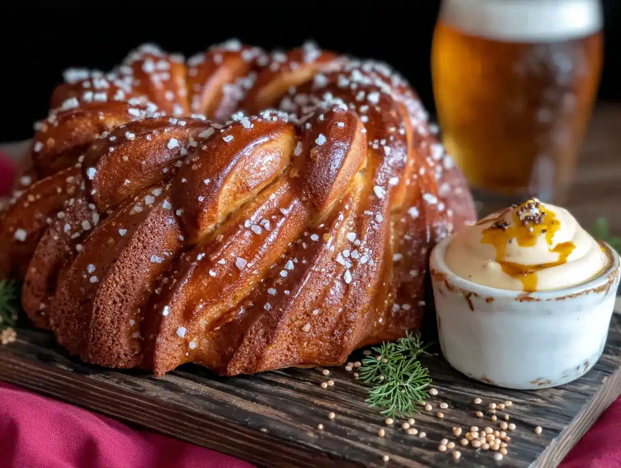 Oktoberfest Soft Pretzel Bundt preparation steps