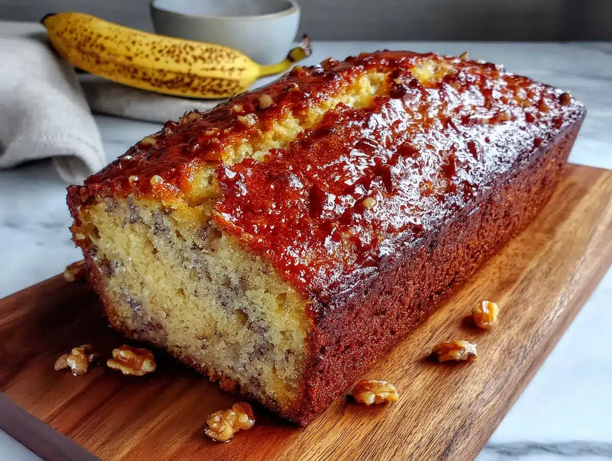one-bowl banana bread with walnuts preparation steps